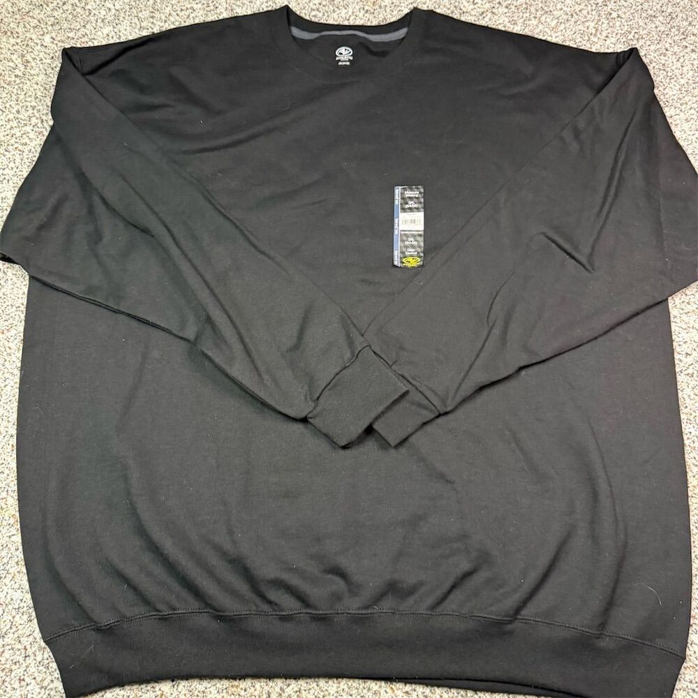 Athletech Men's 3XL Black Crewneck Pullover Sweatshirt Long Sleeve